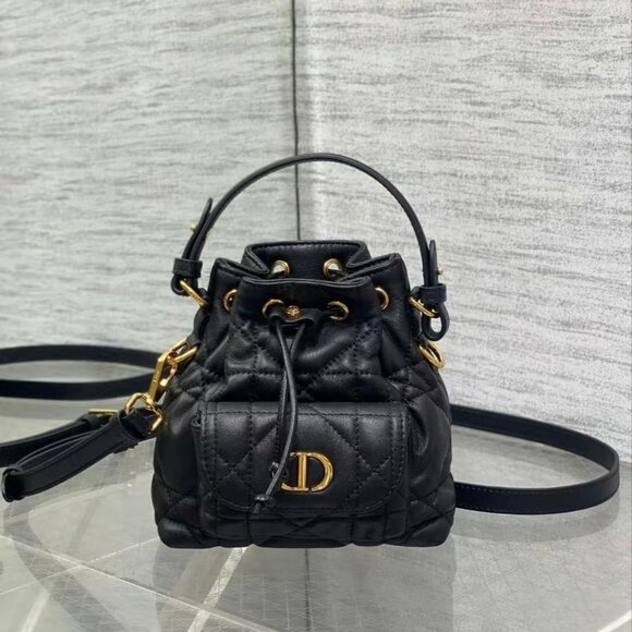 DIOR Caro gold-finish metal CD logo shoulder crossbody handbag - Picture 1 of 7